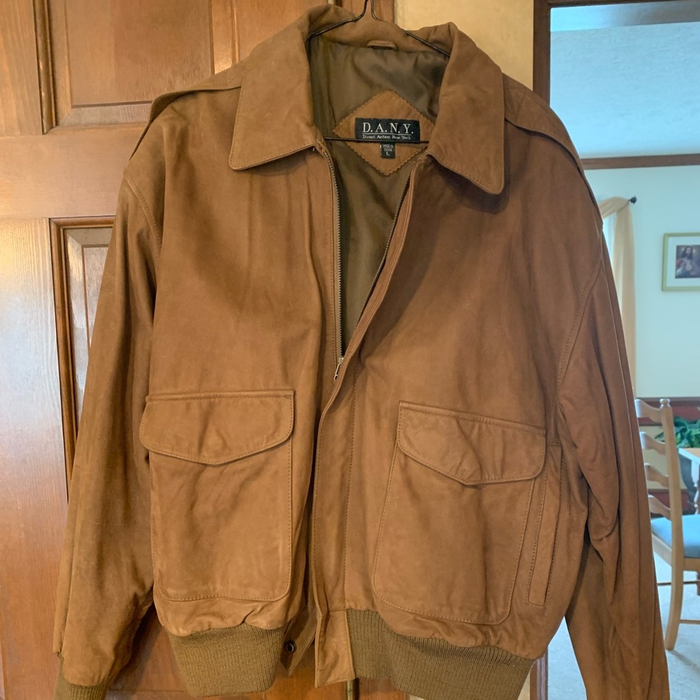 Make Offer - Women’s D.A.N.Y Suede Bomber Jacket-size L